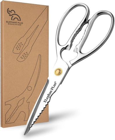 Image of Professional Kitchen Scissors - Food Cooking Scissors - Stainless Steel Utility Scissors - Heavy Duty Kitchen Shears - Vegetable, Meat, Fish,Pizza Scissors - Food Scissors Poultry Shears