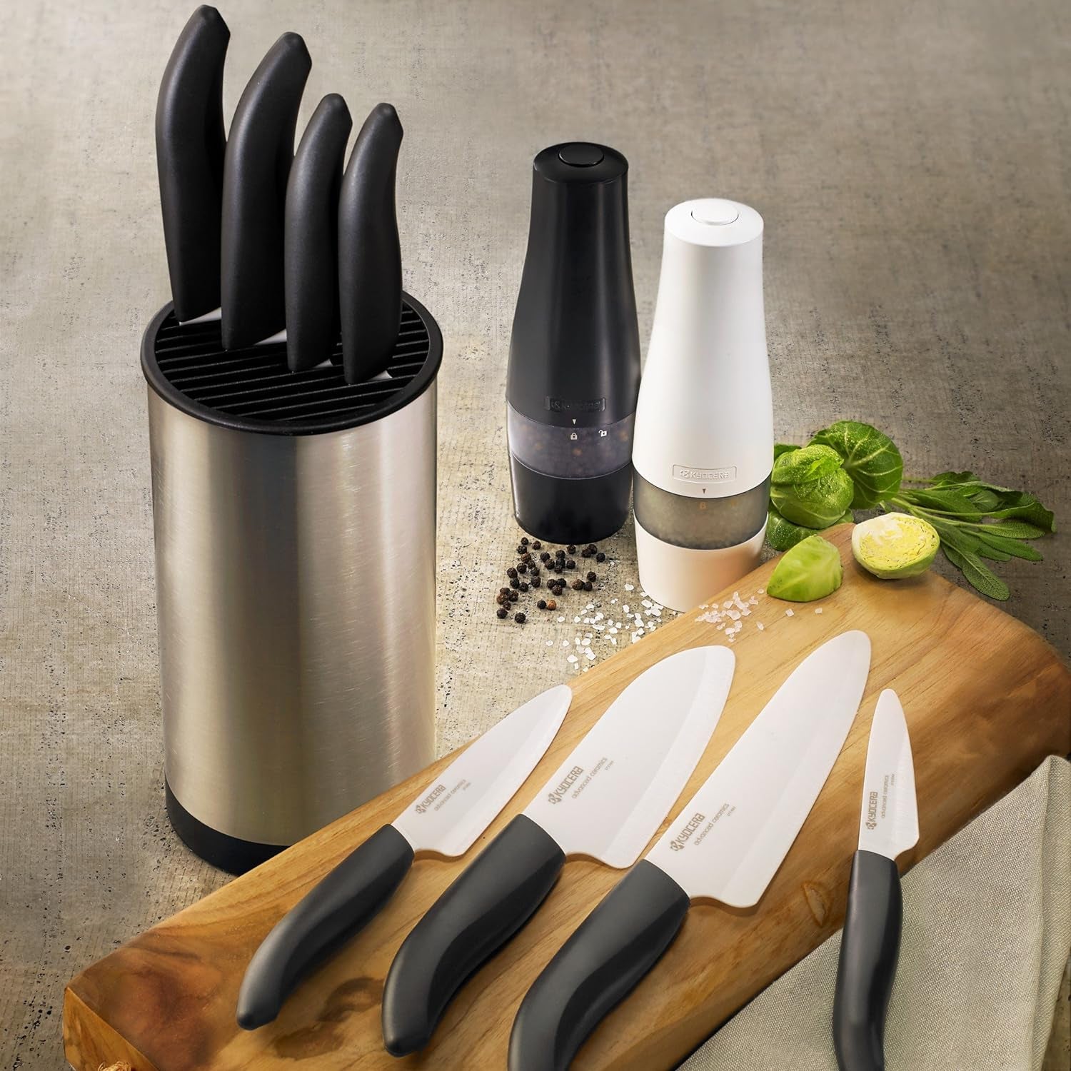 Advanced Ceramic Revolution Series 6-Inch, Chef'S Santoku Knife, Black Handle, White Blade , 6 Inch - FK-160 WH