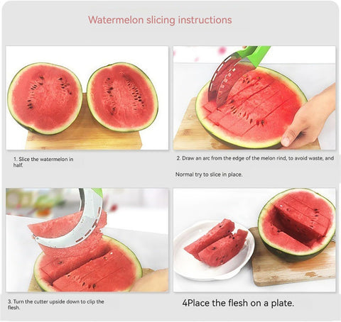 Image of Watermelon Slicer Cutter, Watermelon Fork Slicer, Summer Watermelon Cutting Artifact, Stainless Steel Fruit Forks Slicer Knife for Family Parties Camping