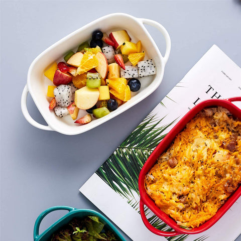 Image of Ceramic 2.6 Quart Baking Dish Set of 1, 9.3" X 13" (White, 1 Piece Assortment)