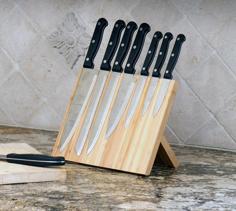 Image of Bamboo Magnetic  - the Kitchen Magnetic  Has Revolutionized Storing and Displaying Your Knifes Both Elegantly, and Safely. This  Keeps Your Cutlery Close at Hand.