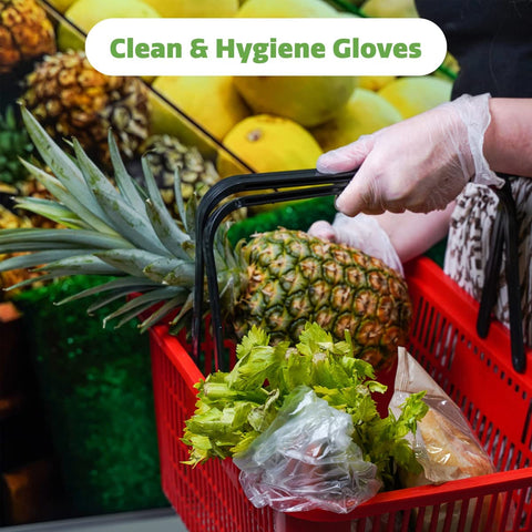 Image of Clear Powder Free Vinyl Disposable Plastic Gloves
