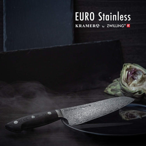 Image of 34890-101 Bob Kramer Euro Stainless Steel Paring Knife, 3.9 Inches (100 Mm), Made in Japan, Damascus Petty Fruit, Multi-Layered Steel, Made in Seki, Gifu Prefecture