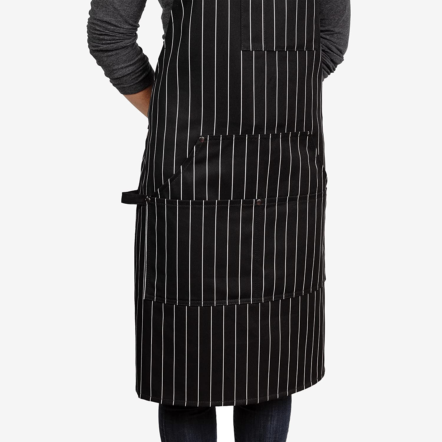 Chef Apron for Men and Women - Kitchen Apron with Pockets & Adjustable Neck Straps - Cooking Apron 100% Cotton