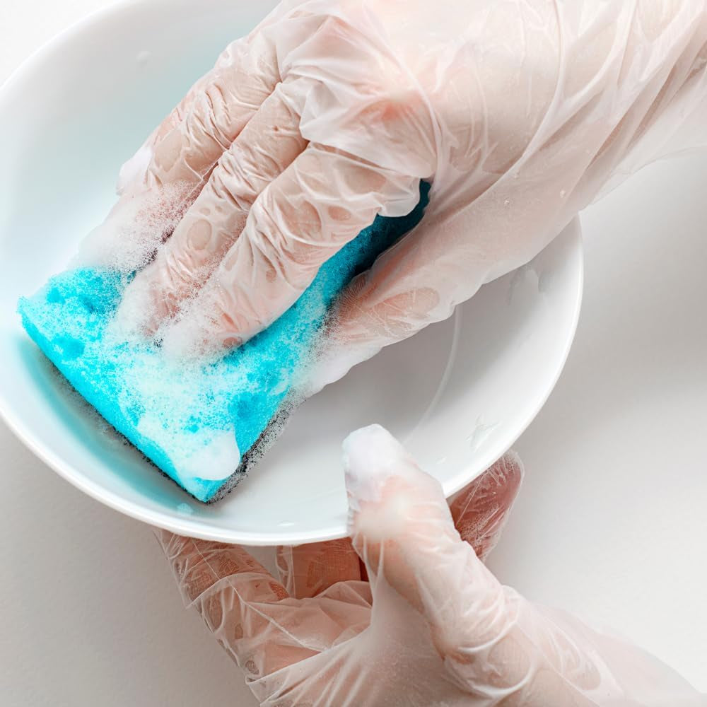 Forpro Disposable Vinyl Gloves, Clear, Industrial Grade, Powder-Free, Latex-Free, Non-Sterile, Food Safe, 2.75 Mil. Palm, 3.9 Mil. Fingers, Medium, 100-Count