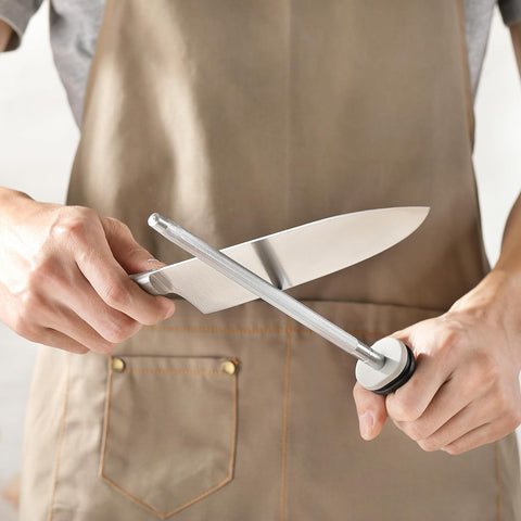 Image of Knife Sharpener Rod,  12 Inch Knife Sharpening Steel, Knife Sharpening Rod with Ergonomic PP Handle (Black)