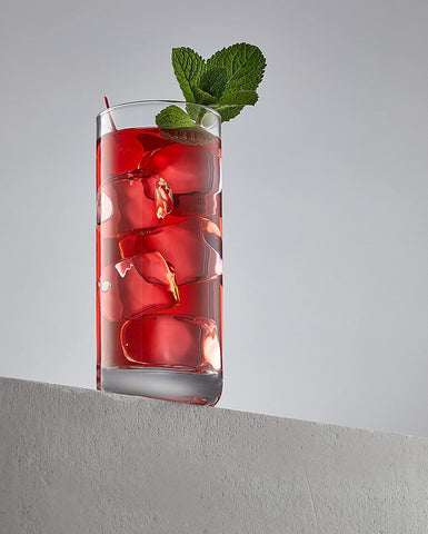 Image of Faye 13Oz Highball Glasses, 6Pc Tall Glass Sets. Lead-Free Crystal Drinking, Water Glasses, Mojito Cups, Tom Collins Bar Glassware, and Mixed Drink Cocktail Glass Set