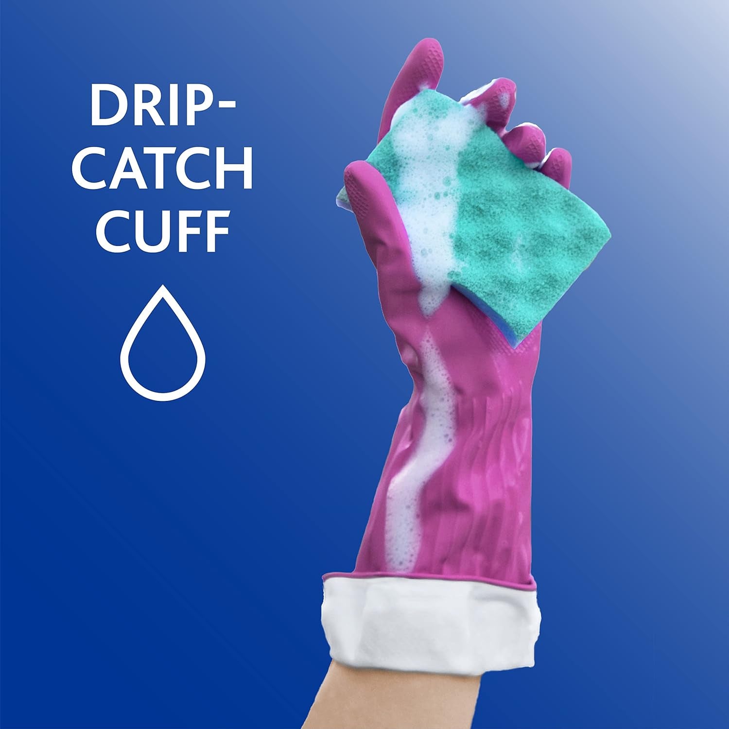 Living Reuseable Rubber Cleaning Gloves, Premium Protection Reusable Household Gloves, Small (2 Pairs)