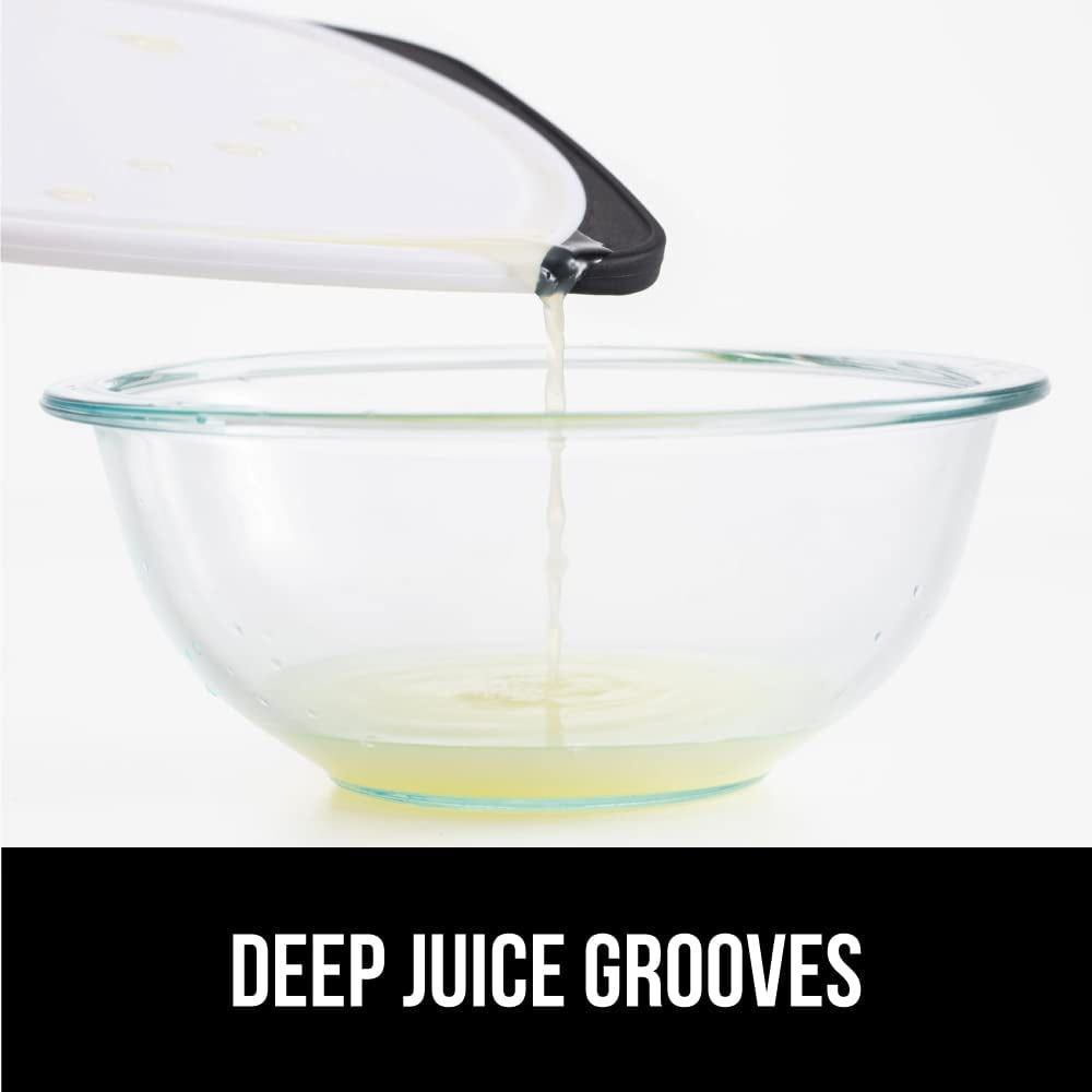 The Original  Oversized 100% BPA Free Reversible Durable Kitchen Cutting Board Set of 3, Dishwasher Safe, Nonslip Handle Border Plastic Boards, Juice Grooves, Chopping Food, Cooking, Black