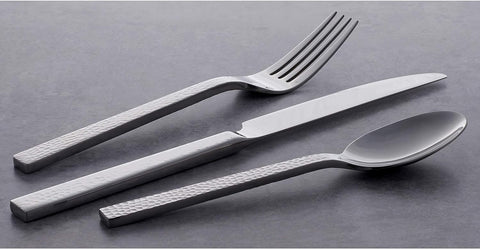 Image of Chefs Table Hammered 45 Piece Everyday Flatware Set, Service for 8, 18/0 Stainless Steel,Silverware Set