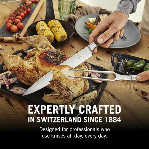 Image of Grand Maître Carving Knife - Innovative Straight Blade for Easy Carving - Wood Handle - 8”