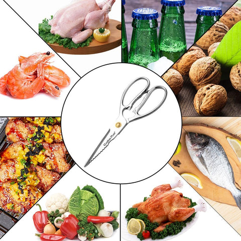 Image of Professional Kitchen Scissors - Food Cooking Scissors - Stainless Steel Utility Scissors - Heavy Duty Kitchen Shears - Vegetable, Meat, Fish,Pizza Scissors - Food Scissors Poultry Shears