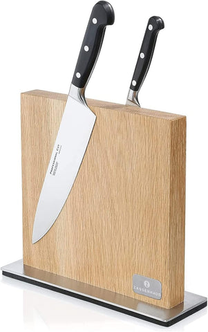 Image of Magnetic Wood Knife Block for Kitchen Counter, Natural Oak, 11" X 3.5"