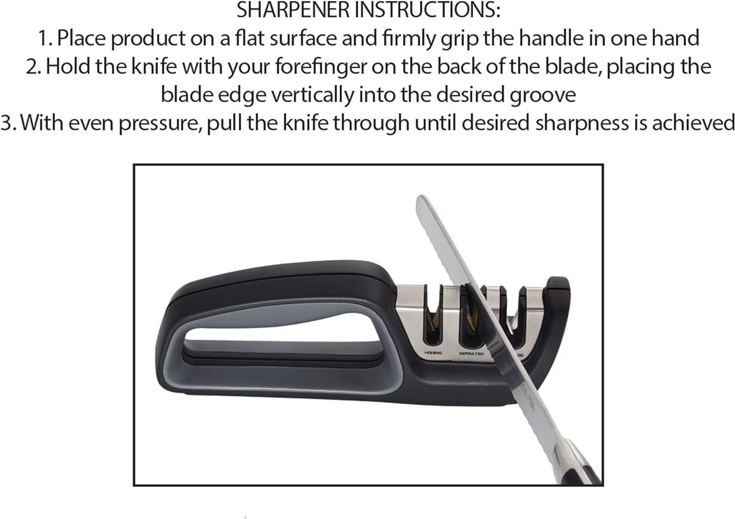 Edgekeeper 2 Stage Knife Sharpener with Serrated Slot, 7.5-Inch, Black