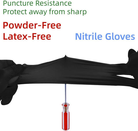 Image of Nitrile Disposable Gloves Pack of 100, Latex Free Safety Working Gloves for Food Handle or Industrial Use
