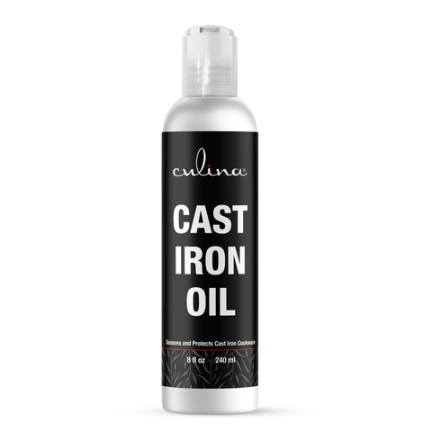 Image of Culina Cast Iron Oil Kosher OU Certified Cleans and Protects Cast Iron Cookware, 8 oz - Livananatural