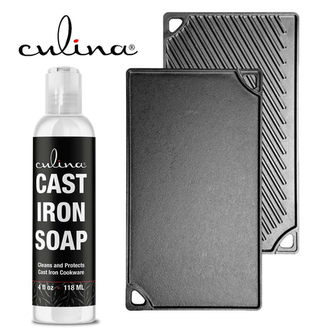 Image of Cast Iron Soap by Culina - cast iron cleaner Cleans and Protects Cast Iron Cookware, Kosher Certified 4oz - LivanaNatural