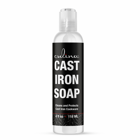 Image of Cast Iron Soap by Culina - cast iron cleaner Cleans and Protects Cast Iron Cookware, Kosher Certified 4oz - LivanaNatural