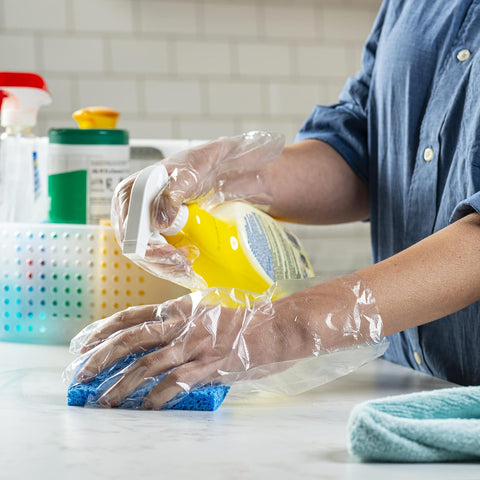 Image of 500 Count Disposable Sterile Poly Plastic Gloves for Cooking, Food Prep and Food Service | Latex & Powder Free - One Size Fits Most
