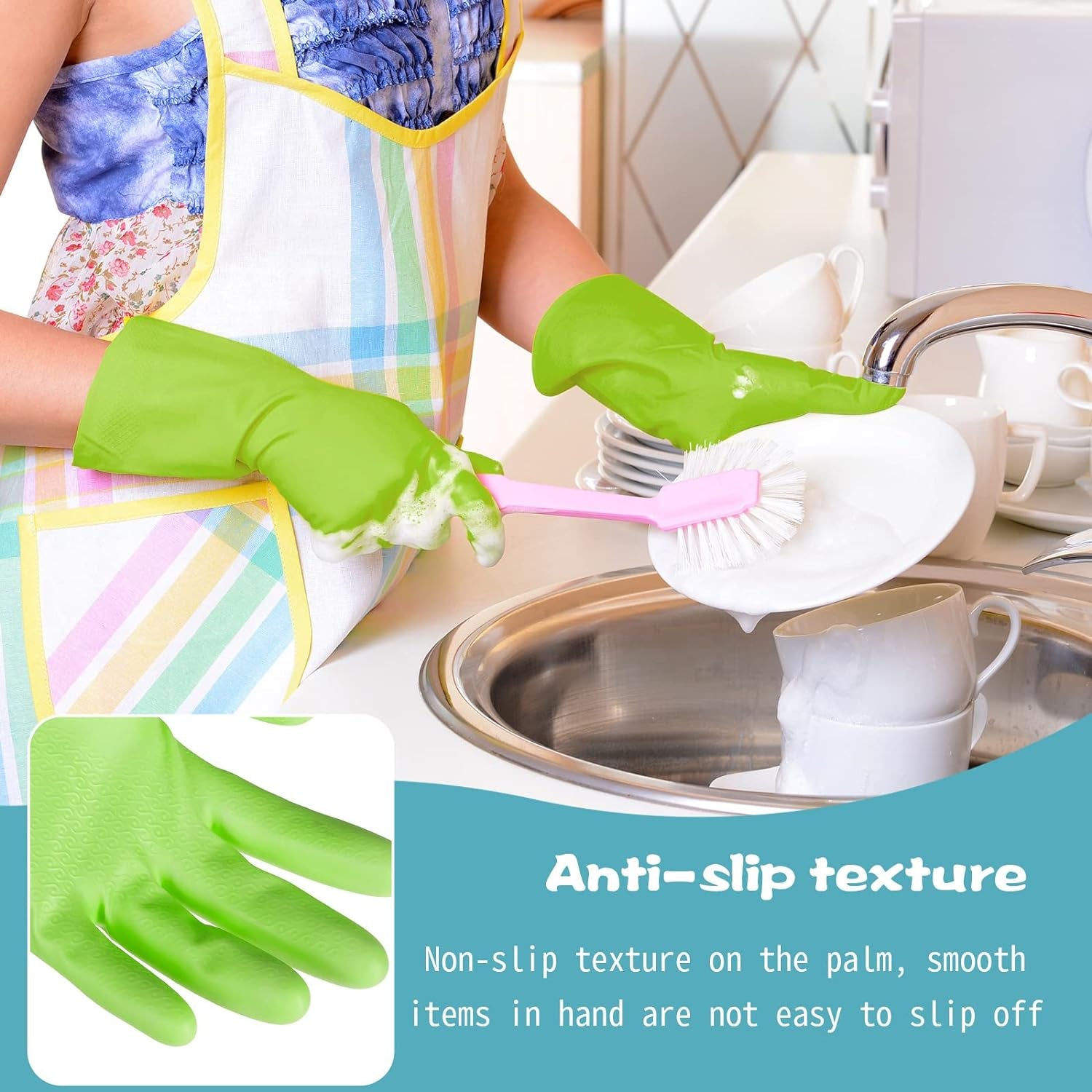 36 Pair Reusable Household Gloves Rubber Dishwashing Gloves Long Kitchen Cleaning Gloves for Dishes Cleaning Gardening