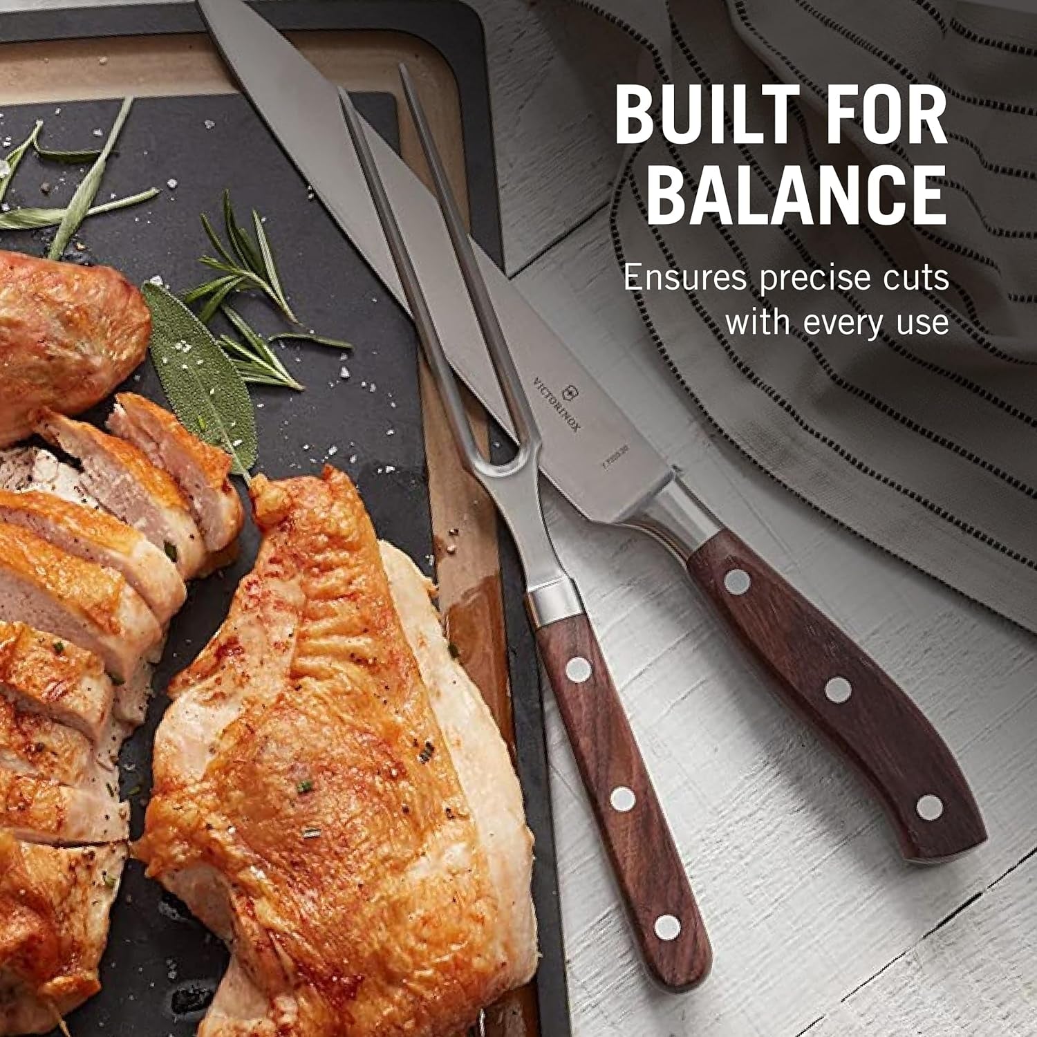 Grand Maître Carving Knife - Innovative Straight Blade for Easy Carving - Wood Handle - 8”