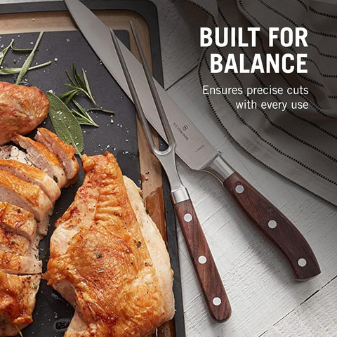 Image of Grand Maître Carving Knife - Innovative Straight Blade for Easy Carving - Wood Handle - 8”