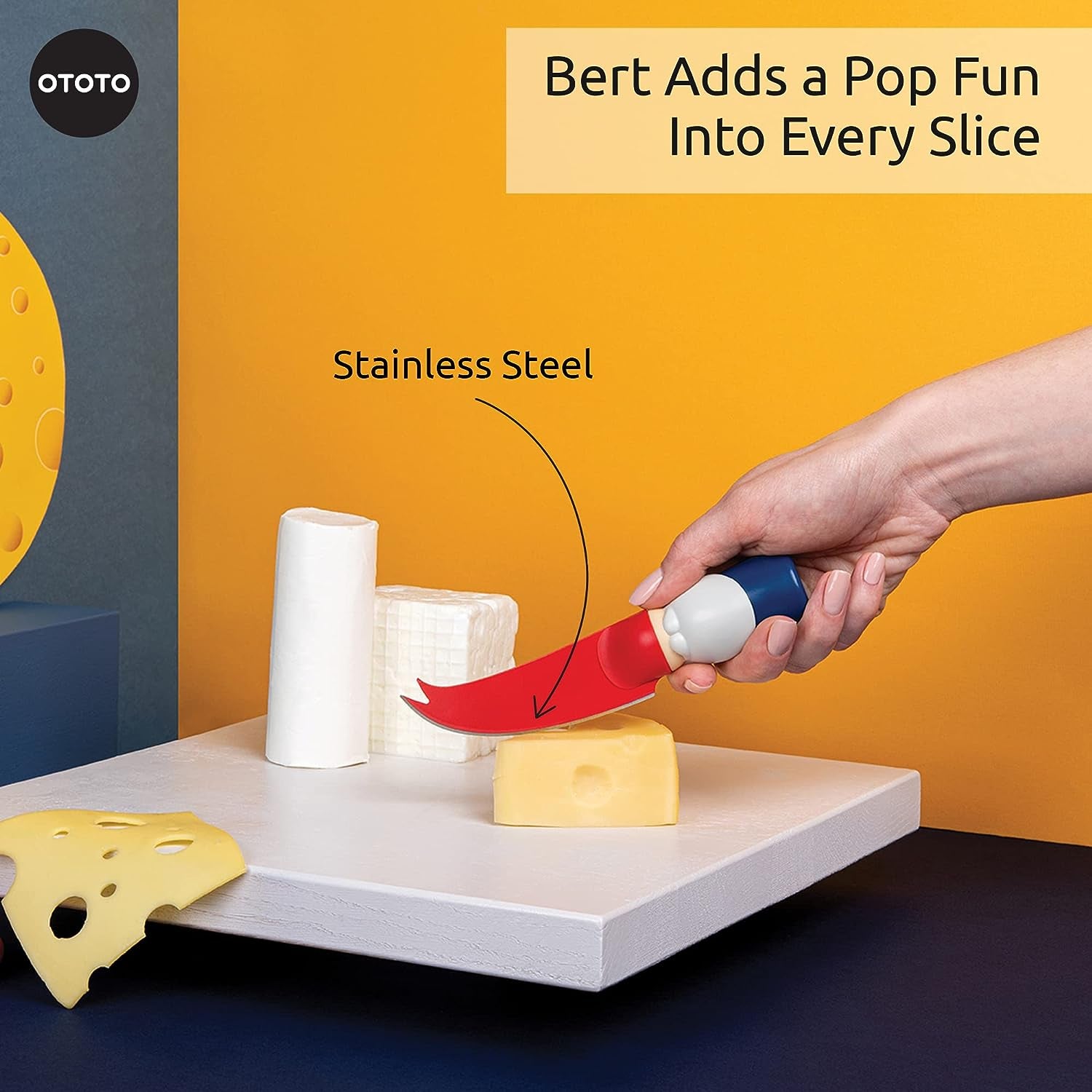 Bert Cheese Knife, Gnome-Themed Multifunctional Knife for Cheese, Fruits, and Veggies, Cute Kitchen Accessories, Bpa-Free Kitchen Gadget, Funny Kitchen Gadgets, Gnomes Gifts for Women