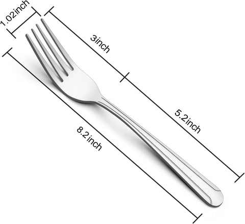 Image of 24 Pieces Dinner Forks Set, 8.2-Inch Stainless Steel Forks Silverware, Flatware/Salad Forks, Table Forks, Mirror Polished, Dishwasher Safe, Use for Home, Kitchen or Restaurant