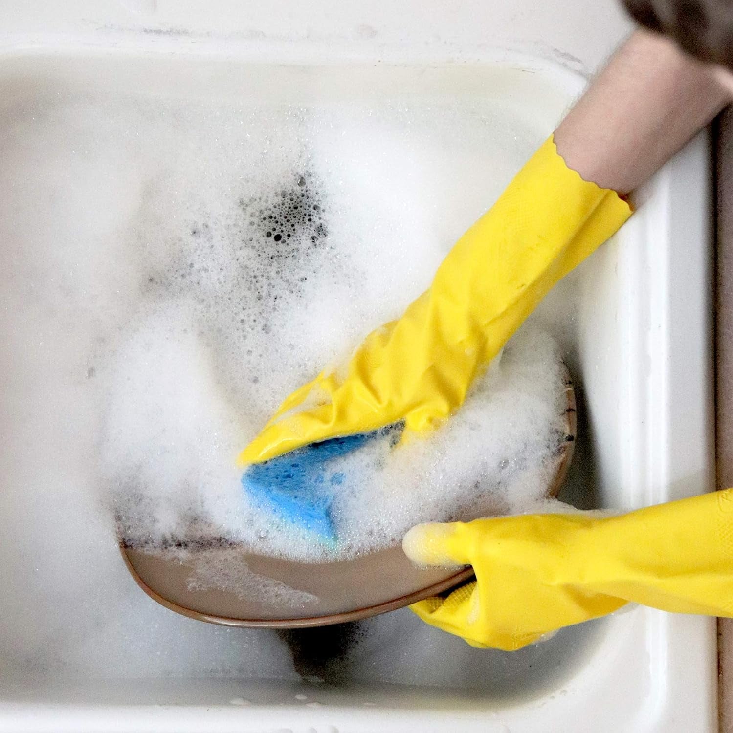 Handsaver Rubber Gloves for Kitchen and Household Cleaning (6 Pairs)