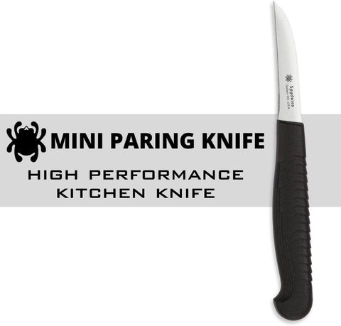 Image of Mini Paring Kitchen Knife with 2.25" Stainless Steel Blade with Durable Black Polypropylene Handle - Plainedge - K09PBK