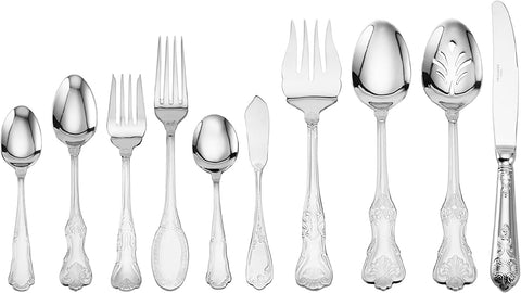 Image of Hotel Lux 77-Piece 18/10 Stainless Steel Flatware Set, Silver, Service for 12 -