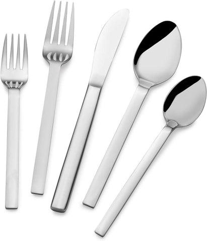 Image of Graciela Forged 20-Piece Flatware Set, Silver
