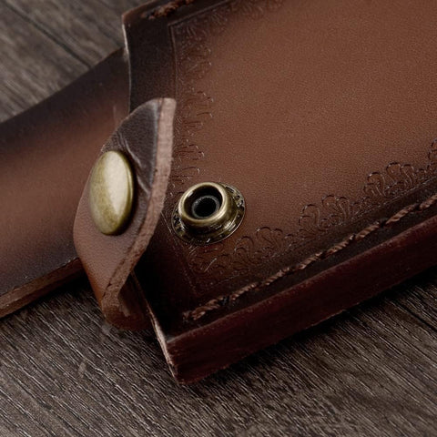 Image of 8" Straight Knife Sheath, Vertical Knife Sheaths Belt Leather Knife Sheath Holder for 8'' Kitchen Chef Knife