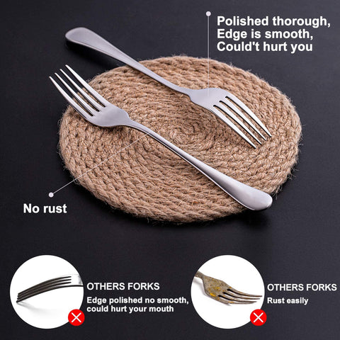 Image of Dinner Forks,Set of 16 Top Food Grade Stainless Steel Silverware Forks,Table Forks,Flatware Forks,8 Inches,Mirror Finish & Dishwasher Safe,Use for Home,Kitchen or Restaurant