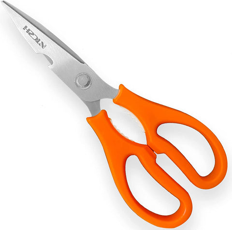 Image of Kitchen Shears, Multi-Function Heavy Duty Dishwasher Safe Poultry Shears, Food Grade Stainless Steel Sharp Utility Scissors for Food, White