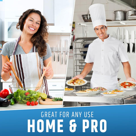 Image of Strong Adhesive (No Drill) Magnetic Knife Holder for Wall - Professional 17 Inch Knife Strip - No Screws Needed - Adhesive Backing - Stainless Steel Knife Bar (Upgraded Version β Will Not Fall)