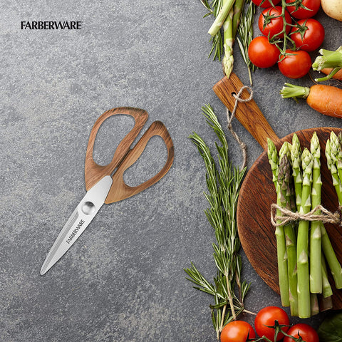 Image of 5221282 All Purpose Shear, Pecan Wood Handles 8.2 X 3.5 X 0.5 Inches