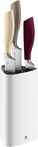 Image of Knife Block with 4 Pieces Elements Serrated Edge Forged Special Blade Steel Handle and Knife Block Made of Quality Plastic
