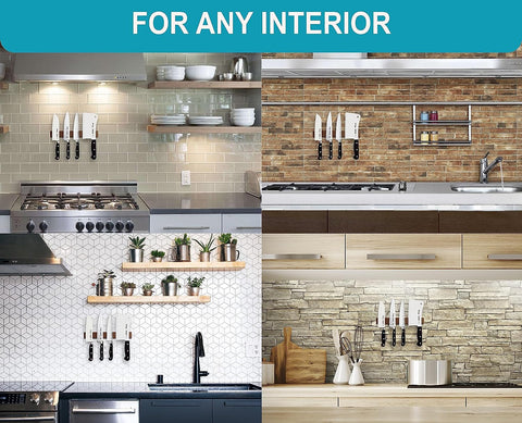 Image of 10 Inch Knife Magnetic Strip Use as Magnetic Knife Holder for Wall - Magnetic Knife Strip - Magnetic Knife Bar - Wall Kitchen Magnetic Rack Holder