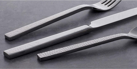 Image of Chefs Table Hammered 45 Piece Everyday Flatware Set, Service for 8, 18/0 Stainless Steel,Silverware Set