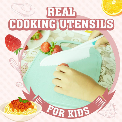 Image of Joytown Kids Cooking and Baking Set with Storage Case – Real Cooking Supplies with Cookbook, Knives, Timer, Kids Baking Kit for Girls & Boys – Complete Utensils Accessories with Chef Apron & Hat