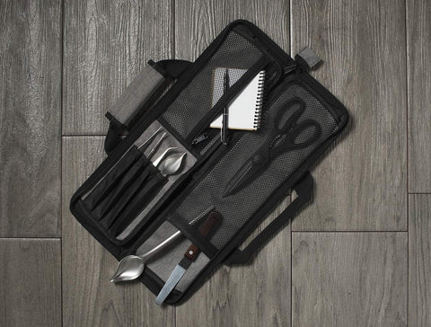 Image of Chef Knife Roll Bag - 12 Pockets for Knives and Kitchen Utensils - Lightweight, Durable, and Stain Resistant Nylon - Perfect for the Traveling Chef - Knives Not Included