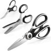 Kitchen Shears 3 Pack - Kitchen Scissors Set with Heavy Duty Kitchen Shears, Herb Scissors with 5 Blades and Cover, Seafood Scissors