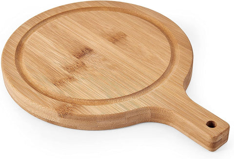 Image of round Paddle Board with Juice Groove, 7.5X10 Inch, Bamboo