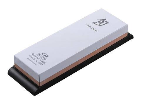 Image of Combination Whetstone for Knife Sharpening, 300 and 1000 Grit, DM0708, 6", Light Gray