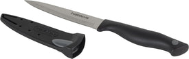 Edgekeeper 4.5-Inch Fine Edge Utility Knife with Self-Sharpening Blade Cover, High Carbon-Stainless Steel Kitchen Knife with Ergonomic Handle, Razor-Sharp Knife, Black