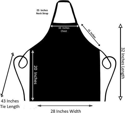 Image of Aprons Unisex Bib Aprons - 100% Polyester Chef Apron with Extra Long Ties – Cooking Apron for Men Women