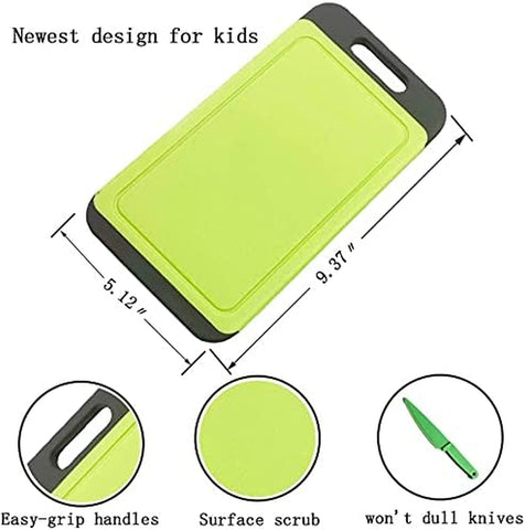 Image of Mini Kitchen Cutting Board Mats, Bpa-Free, Dishwasher Safe, Juice Grooves, Thicker Boards, Easy Grip Handle, Non Porous (1)