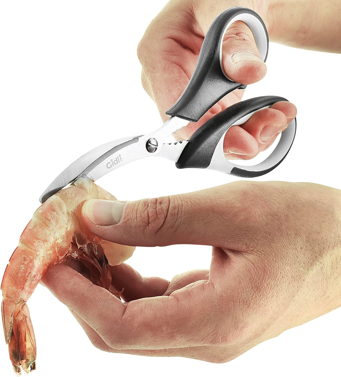 Kitchen Shears by  - Lifetime Replacement Warranty- Includes Seafood Scissors as a Bonus - Heavy Duty Stainless Steel All Purpose Ultra Sharp Utility Scissors