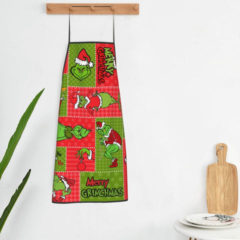 Image of Christmas Apron for Women Adjustable Waterdrop Aprons Gifts for Family Friends Cooking Kitchen Chef